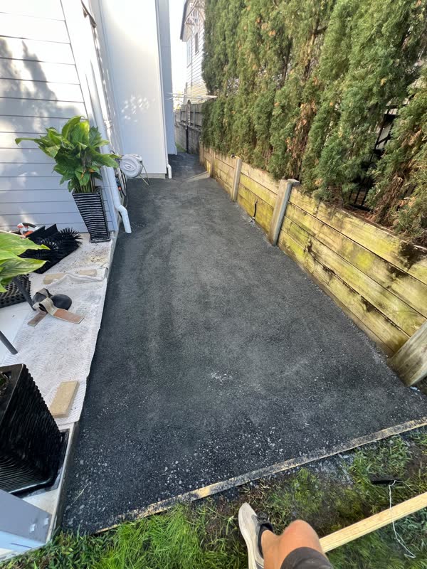 Compacted and levelled base ready for turf